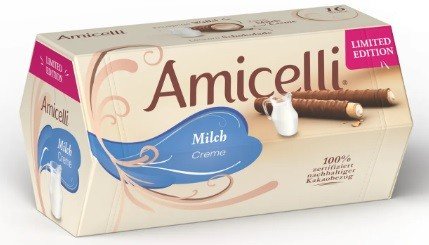 Amicelli Milch creme wafelki z nadzieniem 16 sztuk 200g DE limitowane Inna marka