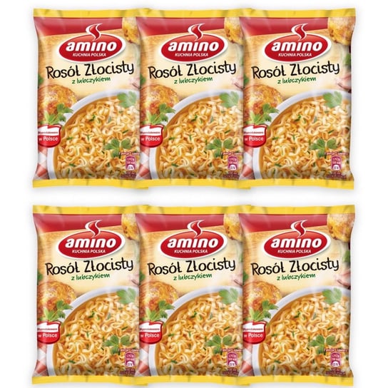 Amino Zupa błyskawiczna rosół złocisty z lubczykiem 57 g x 6 sztuk Amino