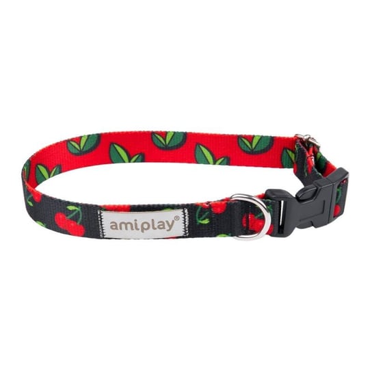 Amiplay BeHappy Obroża regulowana M 25-40 x 2cm cherry Amiplay