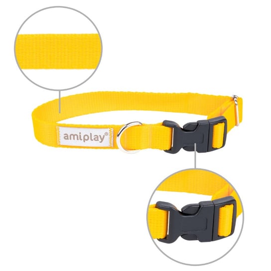 Amiplay Samba Obroża Regulowana Xs 18-30X1Cm Żółta Dla Psa Amiplay