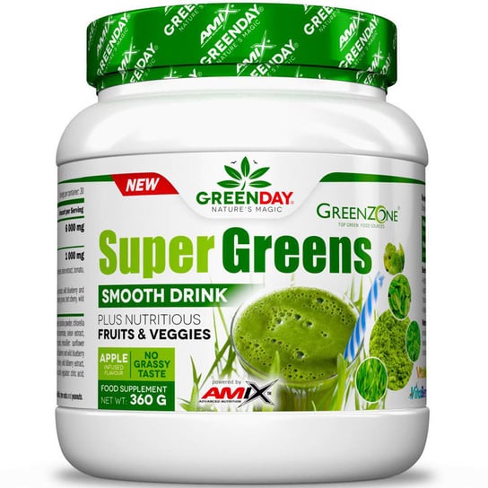 AMIX Green Day Super Greens Smooth Drink 360g Apple Amix