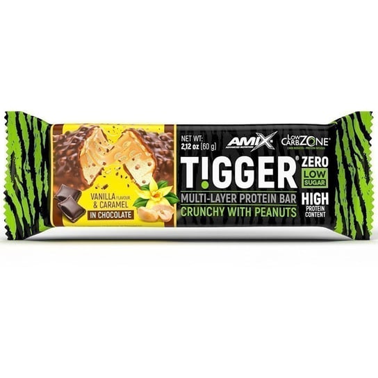 Amix Tigger Zero Protein Bar 60G Baton Białkowy Vanilla Caramel In Chocolate Amix
