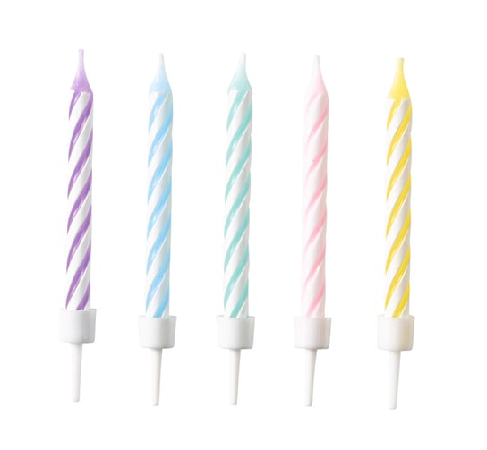 Amscan, świeczki urodzinowe, PastelRainbow, 10 sztuk AMSCAN