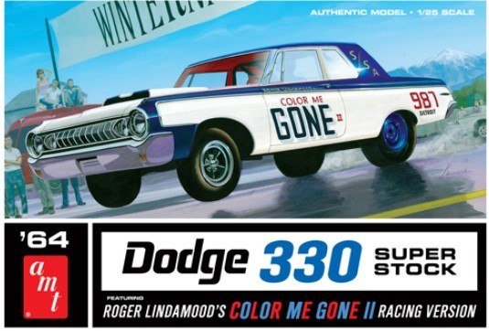 AMT, model do składania Samochód Color Me Gone 1964 Dodge 330 Superstock 1:25 AMT