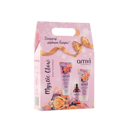 Amvi Cosmetics, Mystic Glow, Świąteczny Zestaw Rozświetlający, 3 Szt. Amvi Cosmetics
