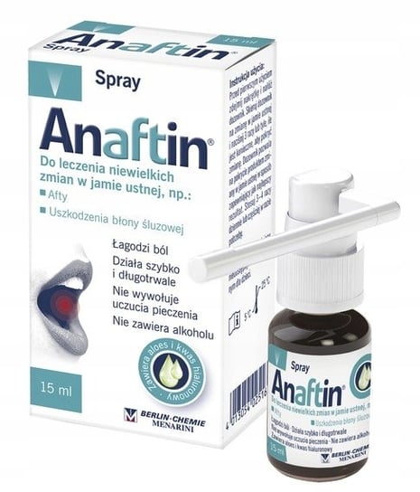 Anaftin, Spray na afty owrzodzenia, 15 ml Anaftin