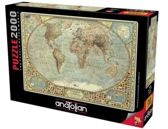 Anatolian, puzzle, Mapa Świata, 2000 el. Anatolian