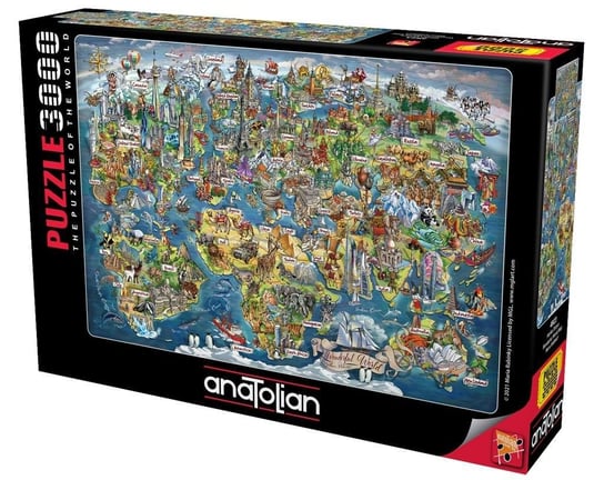 Anatolian, puzzle, Mapa Świata, 3000 el. Anatolian