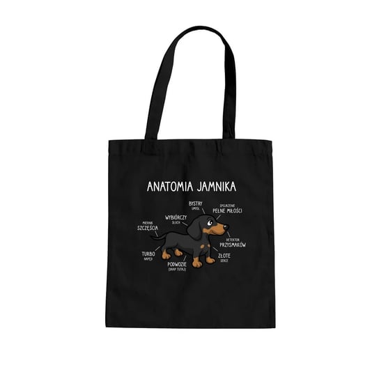 Anatomia jamnika - torba na prezent dla miłośnika jamników Koszulkowy