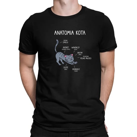 Anatomia kota - męska koszulka na prezent dla miłośnika kotów Koszulkowy