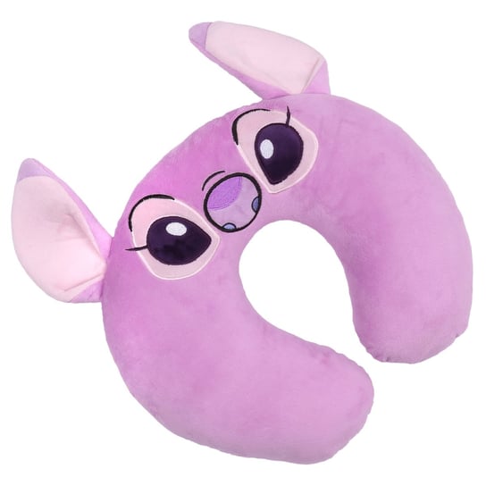 Andzia i Stitch Disney Poduszka podróżna rogal z uszami różowa , miękka 32x32 cm Disney