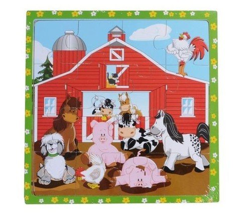 Anek dla dzieci, układanka drewniana Zwierzęta na farmie Smily Play