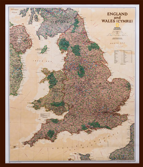 Anglia i Walia. Mapa ścienna polityczna. Executive - pinboard 1:868 420, National Geographic Opracowanie zbiorowe
