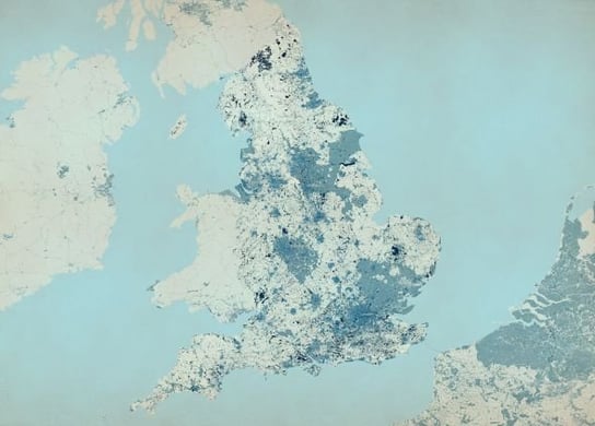 Anglia - Mapa W Kolorze - Fototapeta Nice Wall