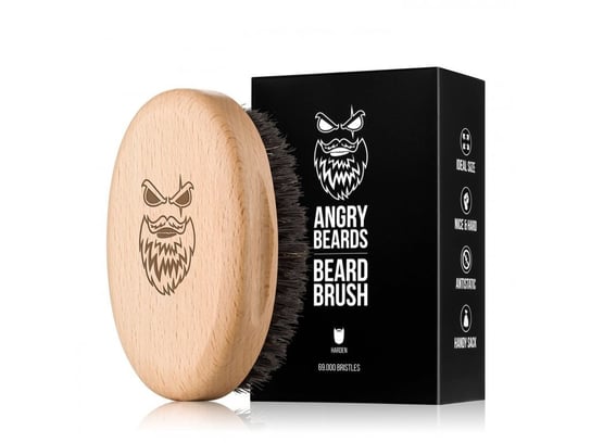 Angry Beards Harden, Drewniany kartacz szczotka do brody Angry Beards