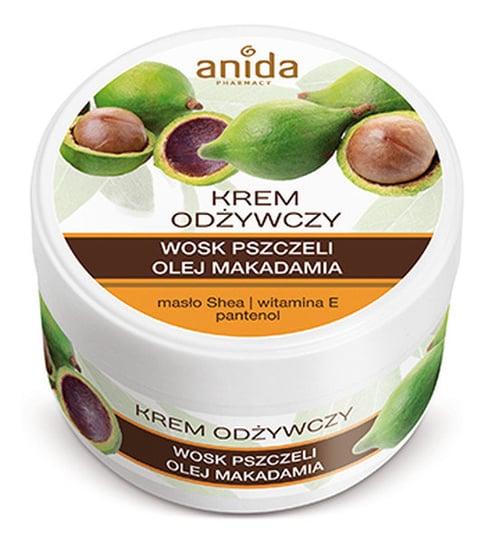 Anida, Wosk Pszczeli i Olej Makadamia, krem odżywczy do twarzy i ciała, 125 ml Anida
