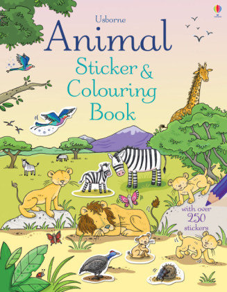 Animal Sticker and Colouring Book Greenwell Jessica