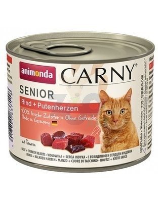 Animonda Cat Carny Senior smak: Wołowina i serca Indyka 6 x 200g Animonda
