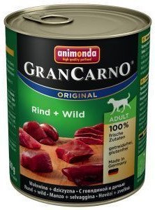 ANIMONDA GranCarno Adult Dog smak: Wołowina i Dziczyzna 6 x 800g Animonda