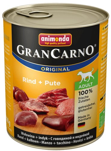 ANIMONDA GranCarno Adult Dog smak: Wołowina + Indyk 6 x 800g Animonda