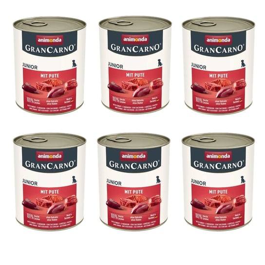 ANIMONDA Grancarno Junior z indykiem Mokra Karma dla psa 6x800g Animonda