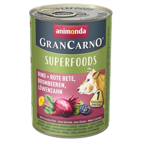 ANIMONDA GranCarno Superfoods Adult Dog Wołowina, burak,jerzyny, mniszek lekarski 400g Animonda