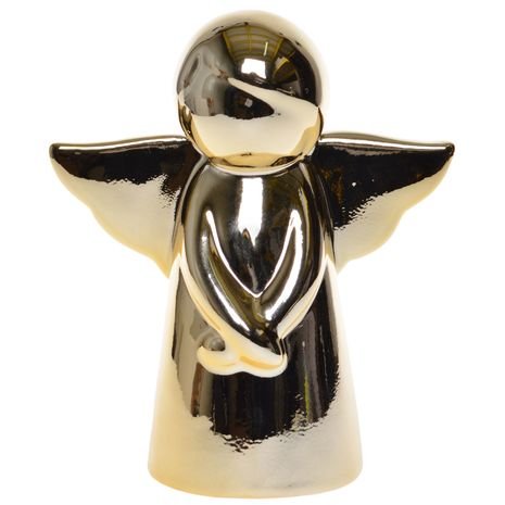 Anioł Aniołek Złoty Ceramiczny Figurka 10 Cm Aleja Kwiatowa