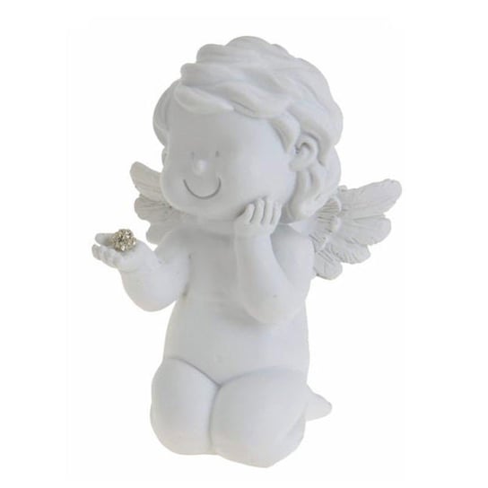 Anioł, figurka aniołek na szczęście, biały 