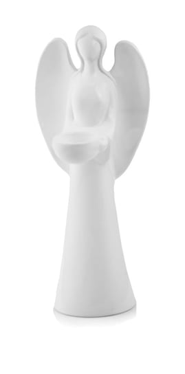 Anioł figurka świecznik ceramiczny biały 35 cm Aleja Kwiatowa