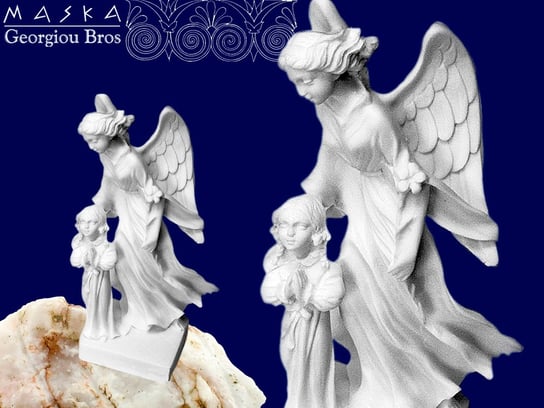 Anioł Stróż z dzieckiem -alabaster grecki Hanipol