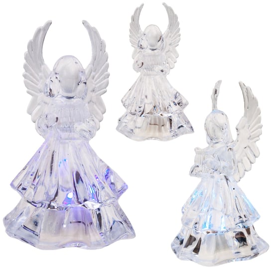 \Aniołek Akrylowy Led Anioł Figurka Do Szopki + Baterie Świecący Ozdoca Świąt MARTOM