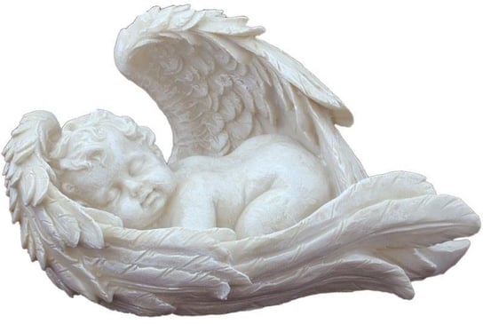 Aniołek kamienny, biały, 23x13x13,5 cm Pigmejka