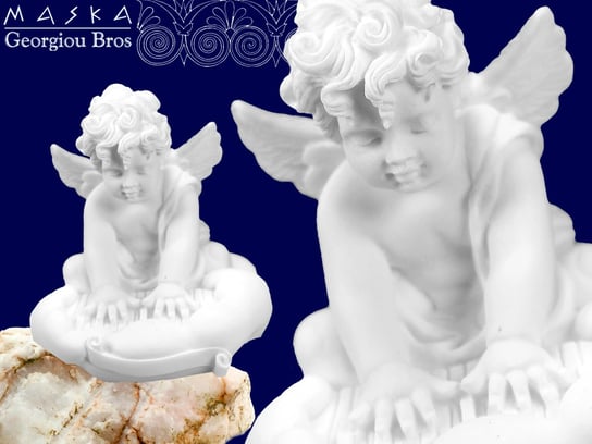 Aniołek na chmurce -alabaster grecki MASKA