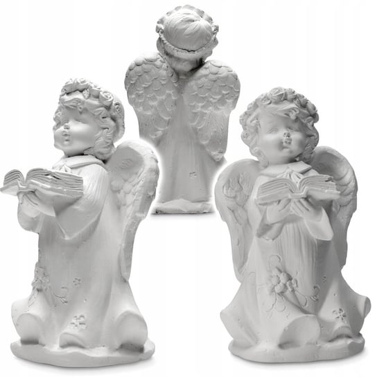ANIOŁEK Z BIBLIĄ figurka gipsowa KOMUNIA dekoracja UPOMINEK prezent biały Inna marka