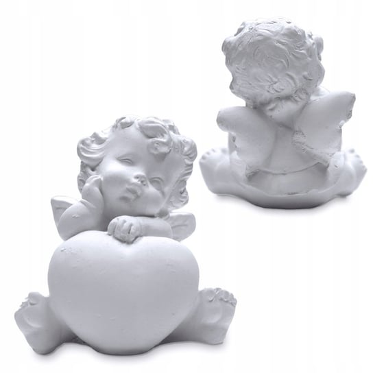 ANIOŁEK z sercem UPOMINEK figurka gipsowa KOMUNIA dekoracja PREZENT biały Inna marka
