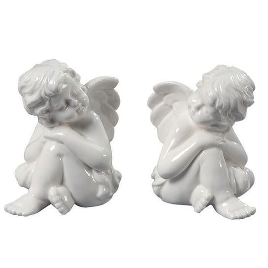 Aniołki na szczęście, ceramiczne figurki, 2 szt. 