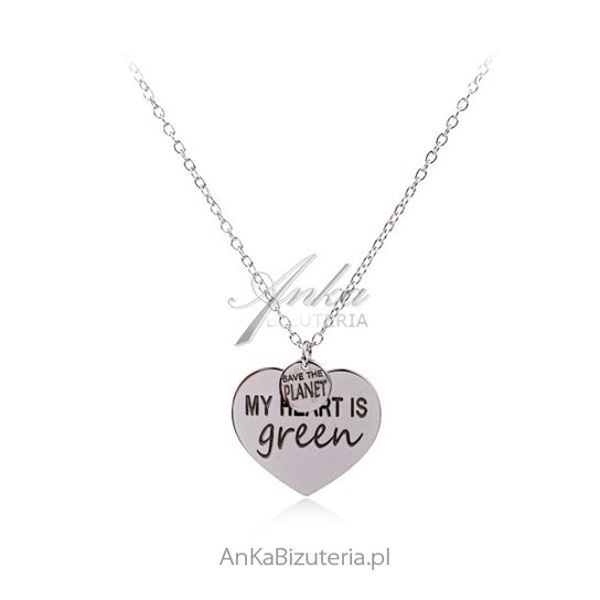 AnKa Biżuteria, Biżuteria EKO - Naszyjnik srebrny z sercem "MY HEART AnKa Biżuteria