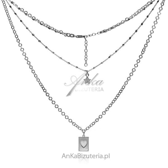 AnKa Biżuteria, Biżuteria srebrna - naszyjnik srebrny podwójny z se AnKa Biżuteria