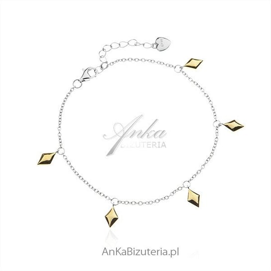 AnKa Biżuteria, Bransoletka srebrna GEOMETRIC z pozłacanymi elementa AnKa Biżuteria