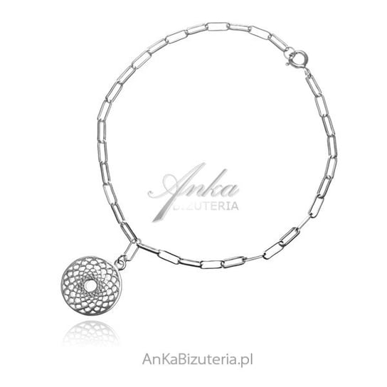 AnKa Biżuteria, Bransoletka srebrna na modnym łańcuszku z ażurowym AnKa Biżuteria