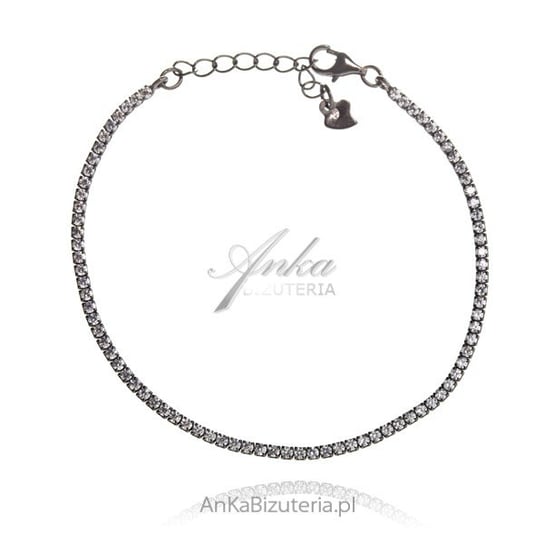 AnKa Biżuteria, Bransoletka srebrna rodowana z białymi cyrkoniami AnKa Biżuteria
