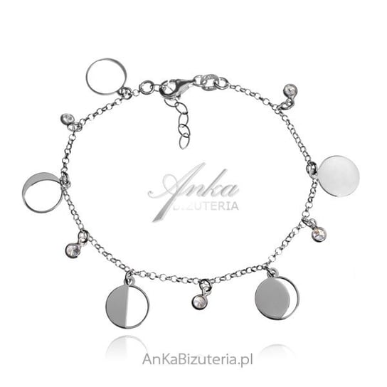 AnKa Biżuteria, Bransoletka srebrna z okrągłymi przywieszkami i cyrk AnKa Biżuteria