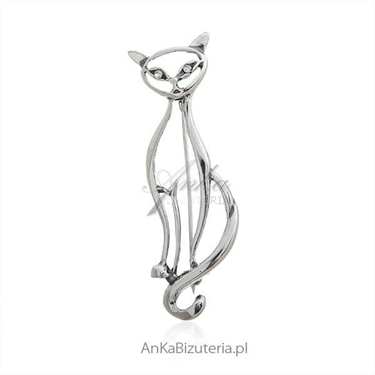 AnKa Biżuteria, Broszka srebrna duży dumny kot AnKa Biżuteria
