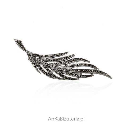 AnKa Biżuteria, Broszka srebrna z markazytami - Duża srebrna broszk AnKa Biżuteria
