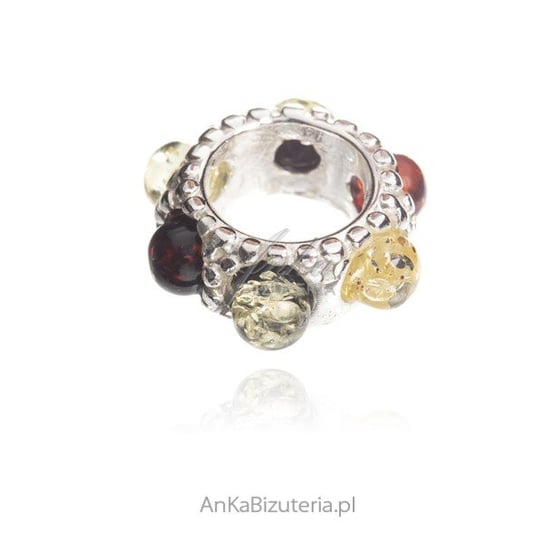 AnKa Biżuteria, Charms srebrny z kolorowym bursztynem do bransolete AnKa Biżuteria