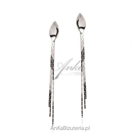AnKa Biżuteria, Długie kolczyki srebrne - wiszące łańcuszki z zakrę AnKa Biżuteria
