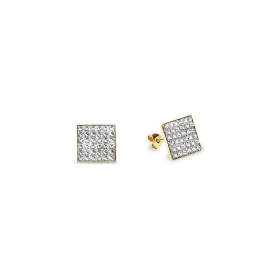 AnKa Biżuteria, Kolczyki srebrne pozłacane swarovski kingdom studs w kolorze crystal ankabizuteria.pl