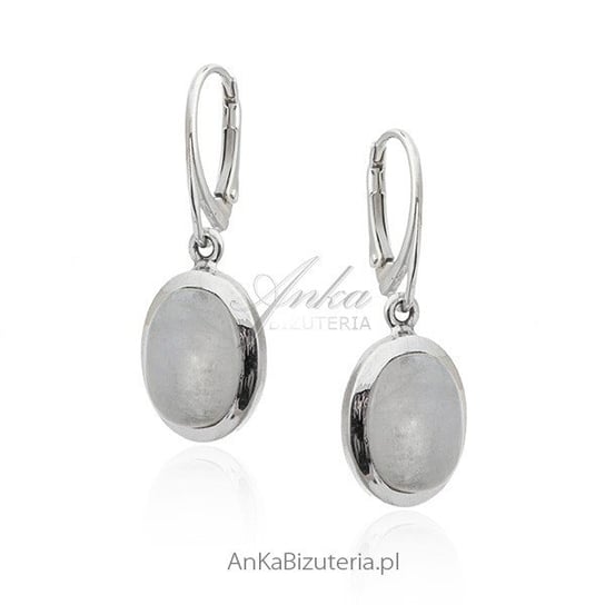 AnKa Biżuteria, Kolczyki srebrne z kamieniem księżycowym - Blue Moon AnKa Biżuteria