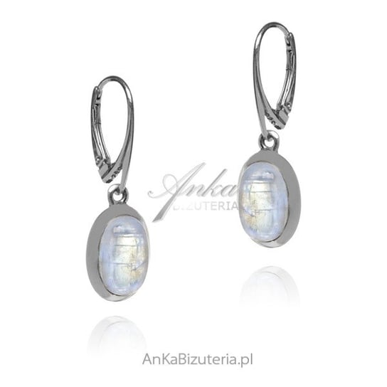 AnKa Biżuteria, Kolczyki srebrne z kamieniem księżycowym - szlifowa AnKa Biżuteria