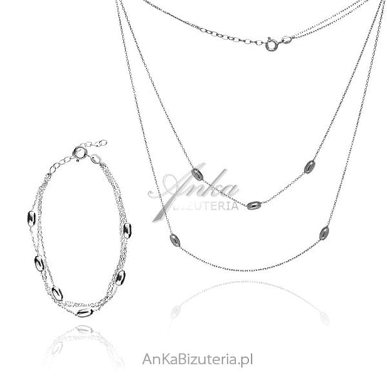 AnKa Biżuteria, Komplet biżuteria srebrna bransoletka i naszyjnik z AnKa Biżuteria
